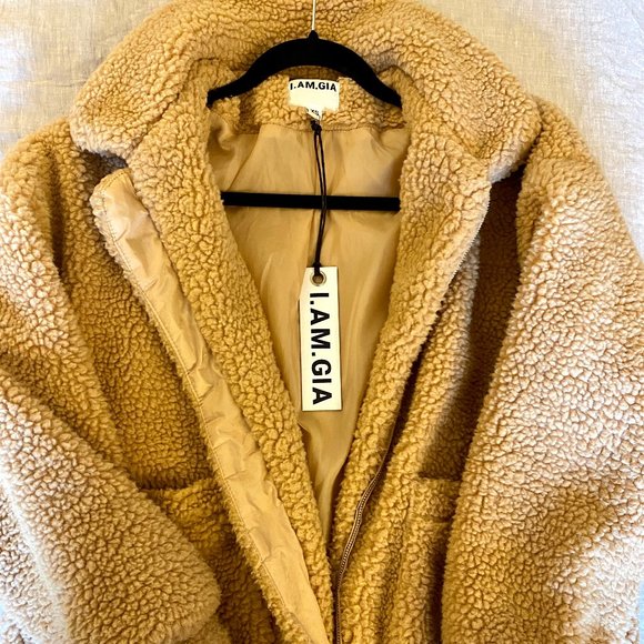 I.AM.GIA Jackets & Blazers - I.AM.GIA Teddy Pixie Coat Caramel